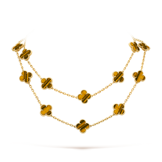[AuraEcho]CLOVER 20 MOTIFS TIGER EYE ROSE GOLD