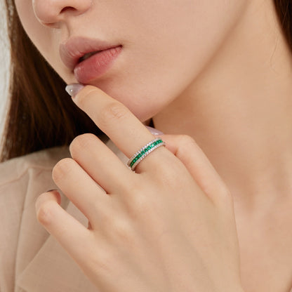 [AuraEcho]Delicate Colorful Round Cut Daily Ring