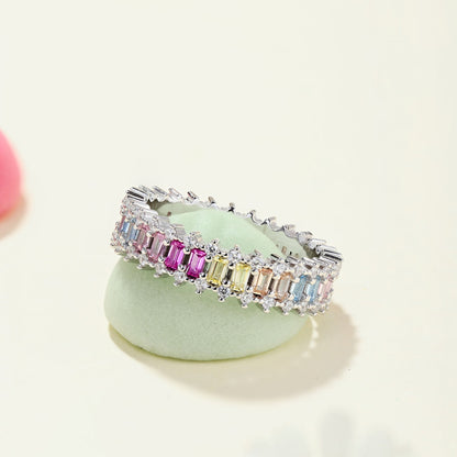 [AuraEcho]Splashy Ornate Emerald Cut Cocktail Ring