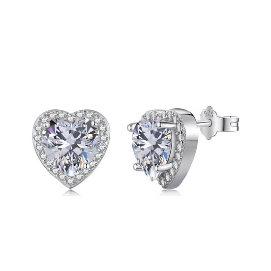 [AuraEcho]Sparkling Heart Shape Lover Earrings