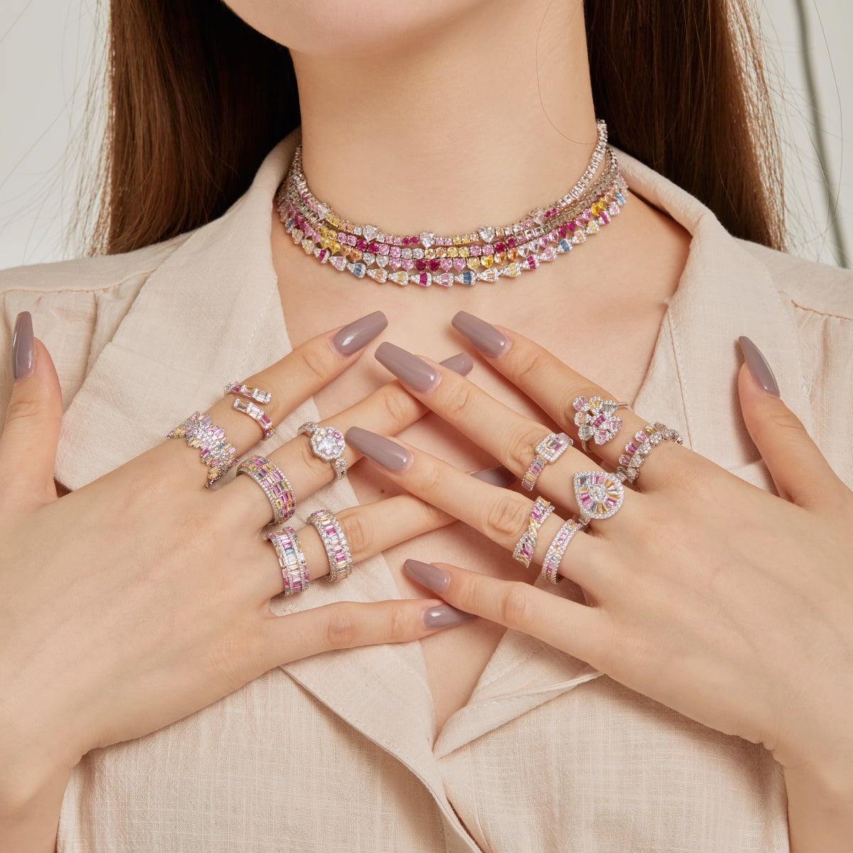 [AuraEcho]Radiant Colorful Radiant Cut Daily Ring