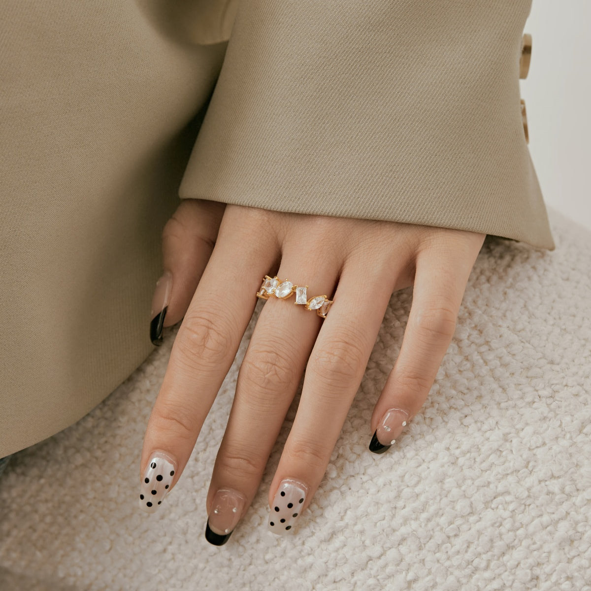 [AuraEcho]Delicate Multi Cut Ring