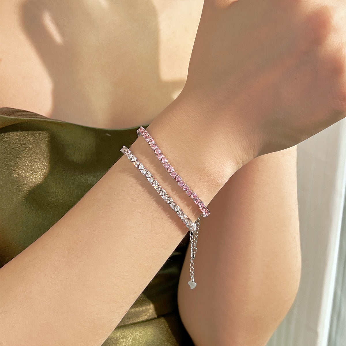 [AuraEcho]Dazzling Romantic Heart Shape Lover Bracelet