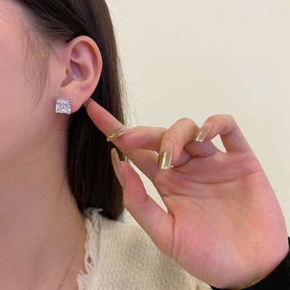 [AuraEcho]Delicate Square Shape Earrings