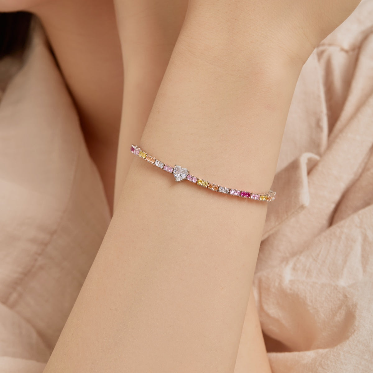 [AuraEcho]Delicate Romantic Heart Shape Lover Bracelet