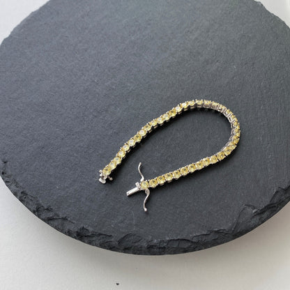 [AuraEcho]Ornate Dazzling Round Cut Tennis Bracelet