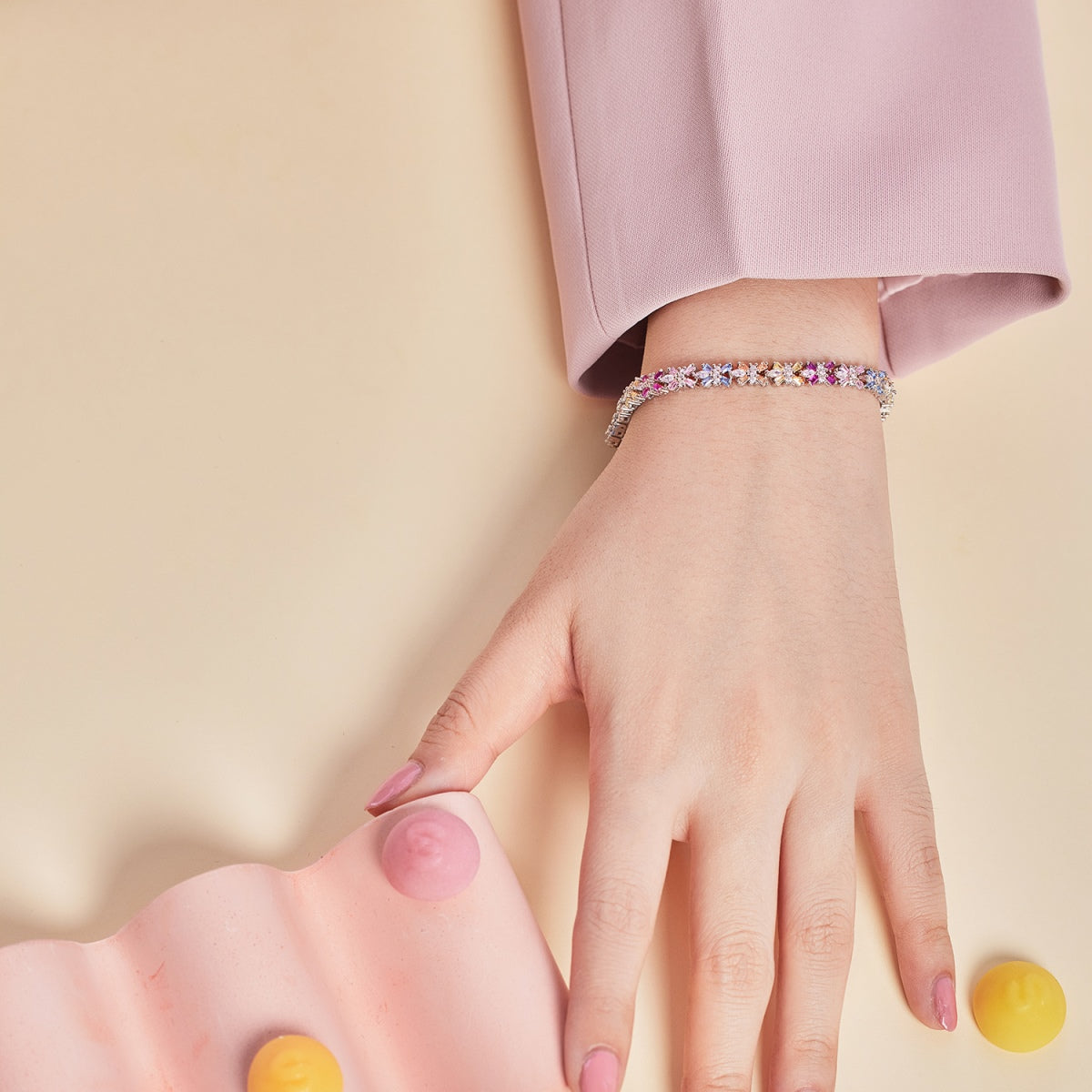 [AuraEcho]Radiant Colorful Emerald Cut Party Bracelet