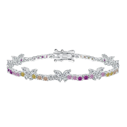 [AuraEcho]Ornate Colorful Butterfly Shape Round Cut Daily Bracelet