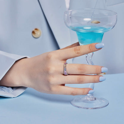 [AuraEcho]Splashy Ornate Emerald Cut Cocktail Ring
