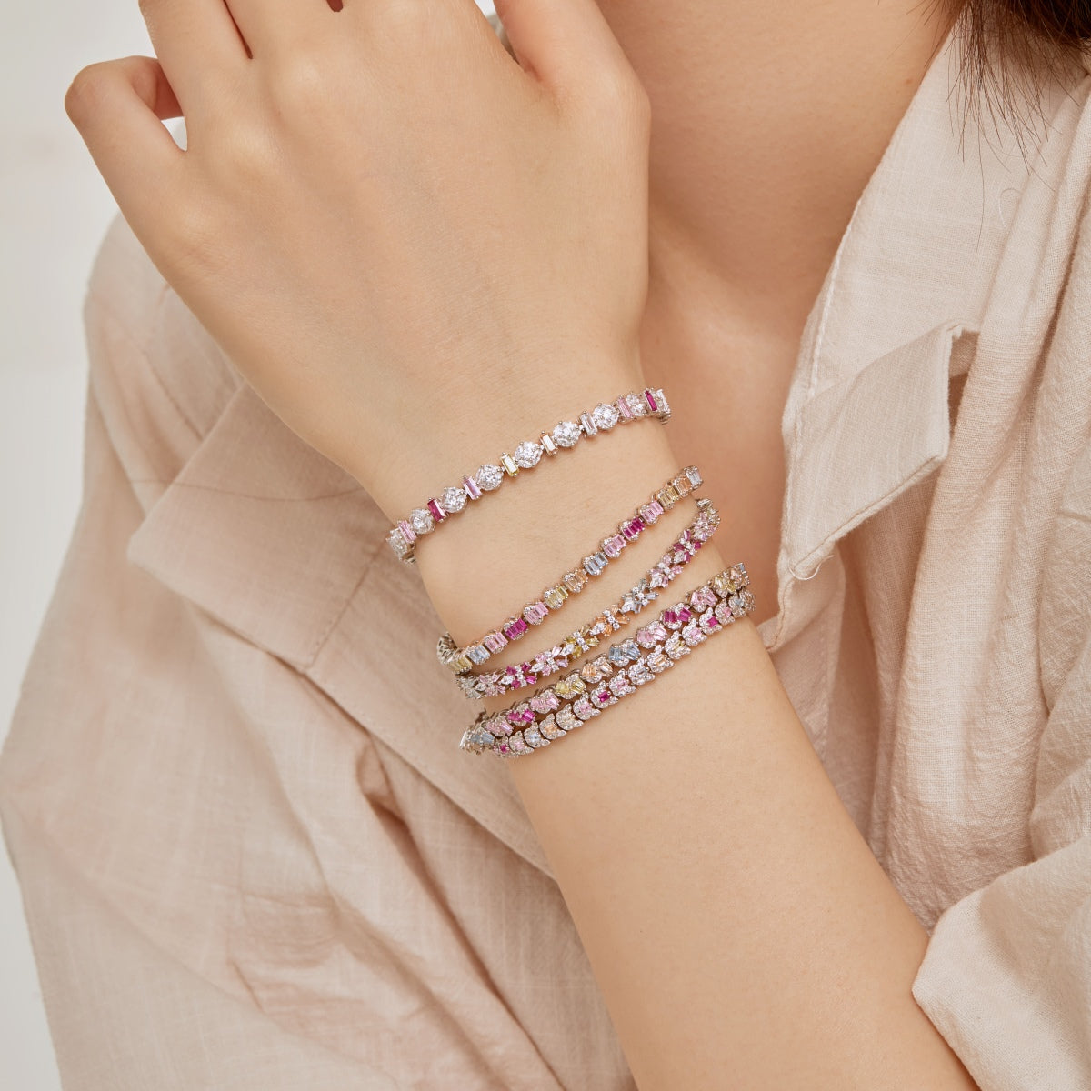 [AuraEcho]Ornate Colorful Flower Shape Party Bracelet