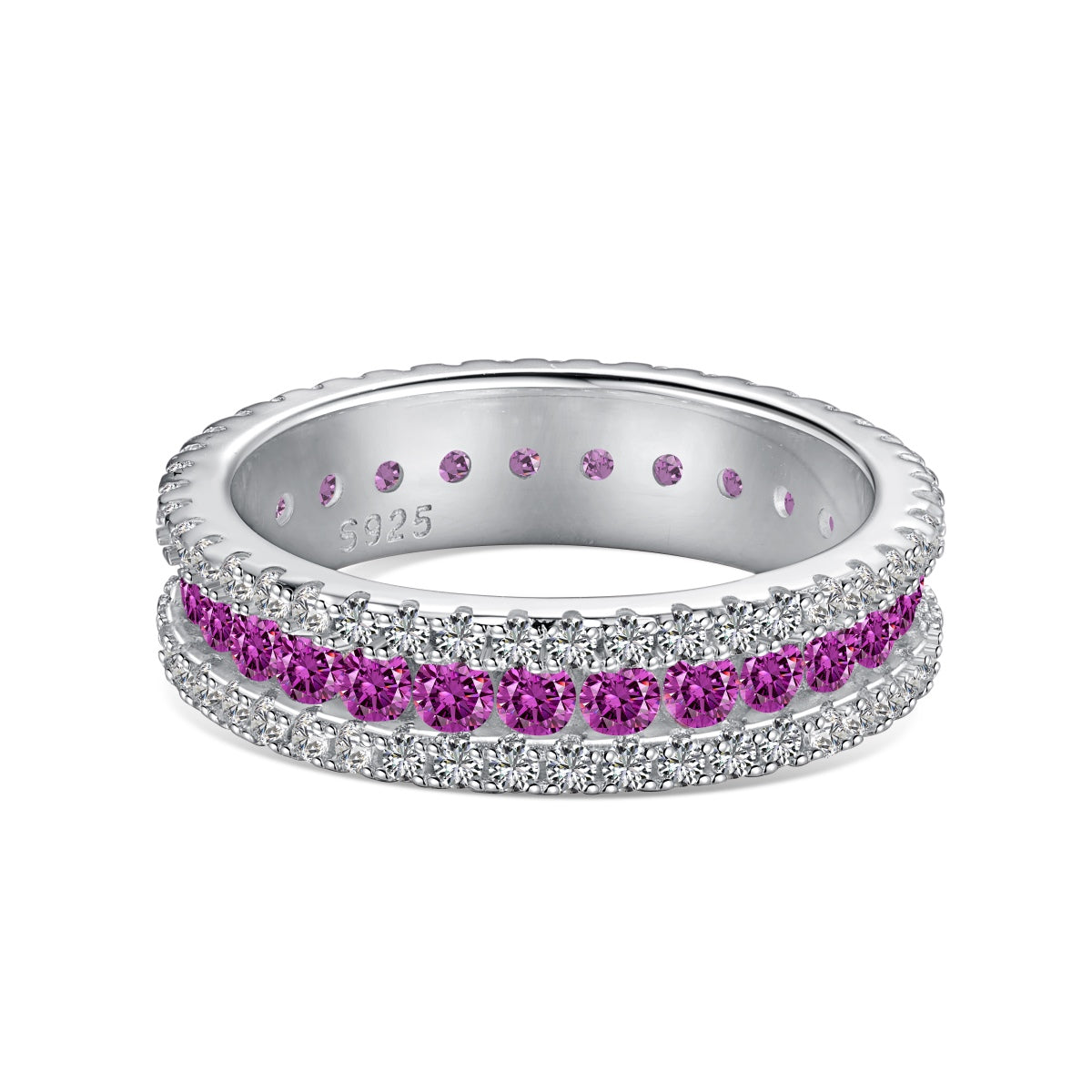 [AuraEcho]Delicate Colorful Round Cut Daily Ring