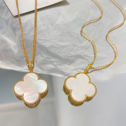 [AuraEcho]CLOVER 25MM MOP LARGE PENDANT NECKLACE