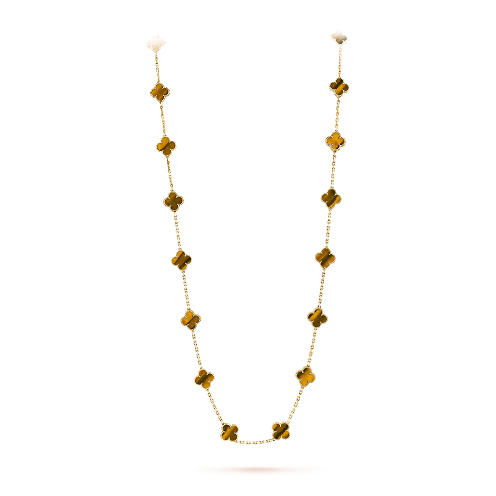 [AuraEcho]CLOVER 20 MOTIFS TIGER EYE ROSE GOLD