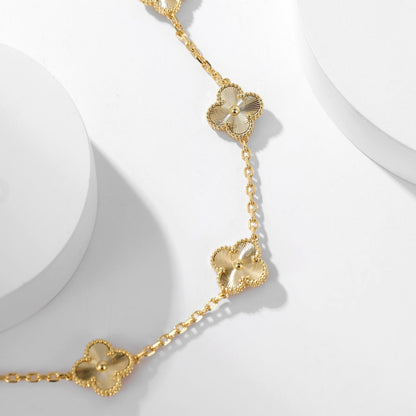 [AuraEcho]CLOVER 10 MOTIFS LASER NECKLACE