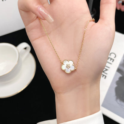 [AuraEcho]LUCKY WHITE MOP PLUM BLOSSOM  BRACELET