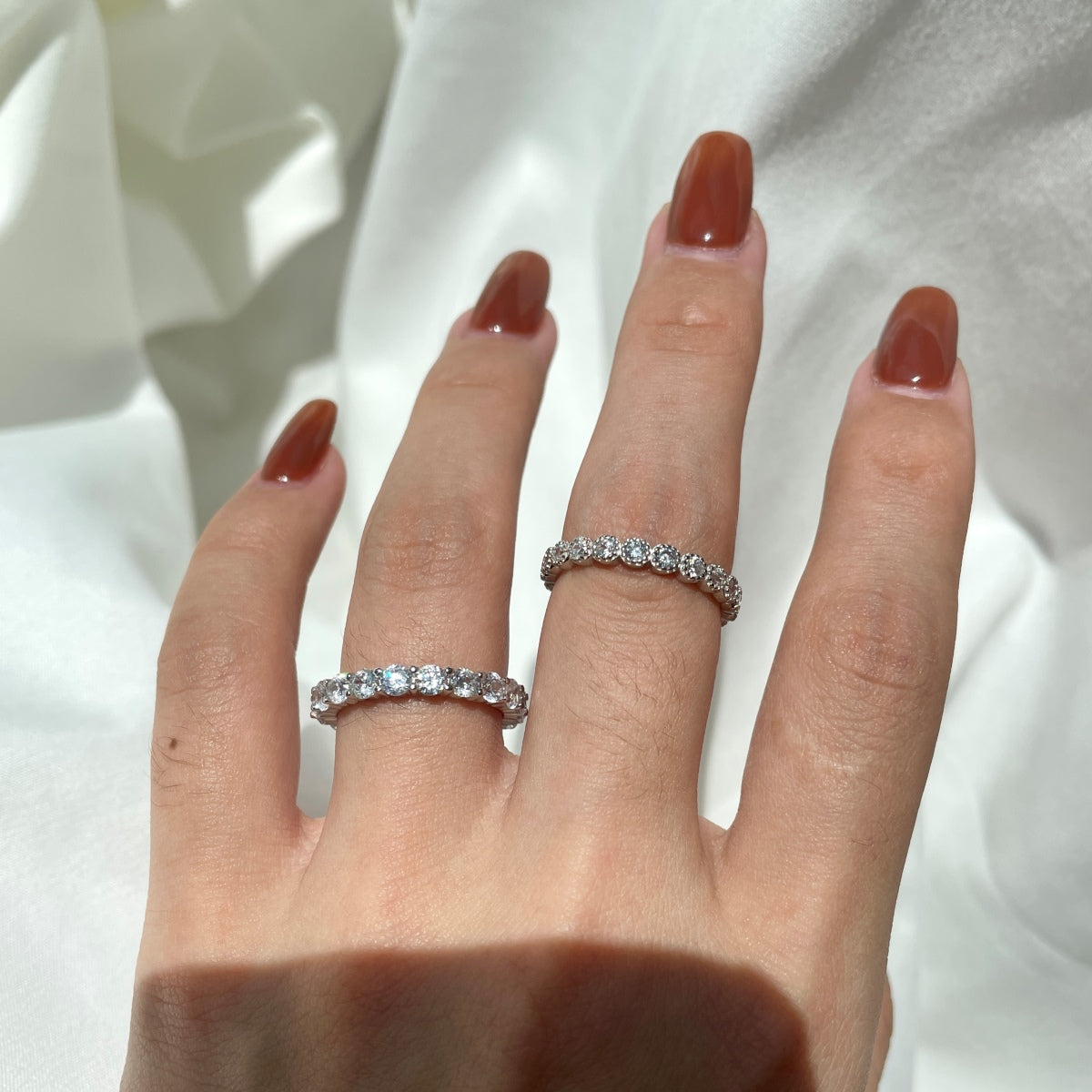 [AuraEcho]Sparkling Round Cut Tennis Ring