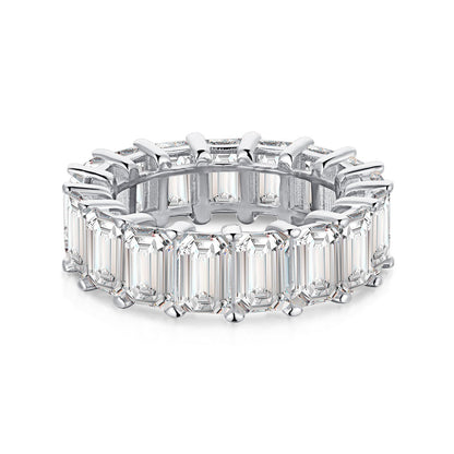 [AuraEcho]0.75 Carat Elegant Emerald Cut Tennis Ring