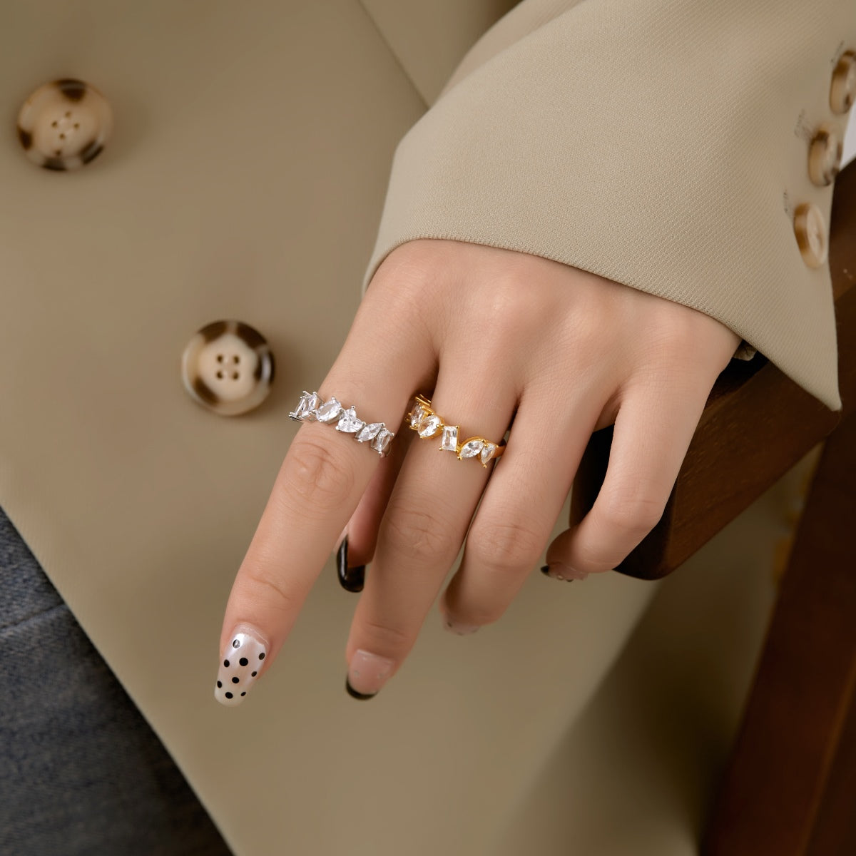 [AuraEcho]Delicate Multi Cut Ring