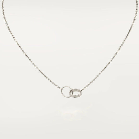 [AuraEcho]LOVE NECKLACE PINK GOLD AND SILVER